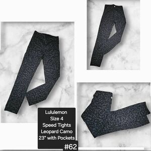 Lululemon Size 4 Speed Tights Leopard Camo